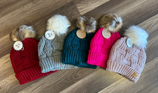 Plush lined Pom Pom beanie