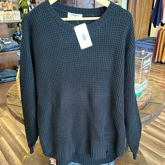 Waffle knit sweater