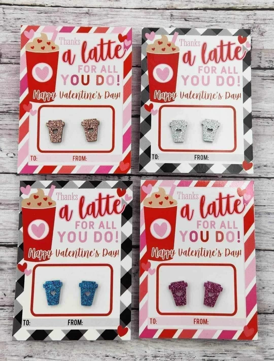 Valentine coffee earrings