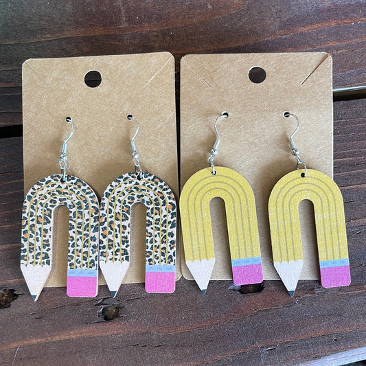 Wooden Pencil earrings