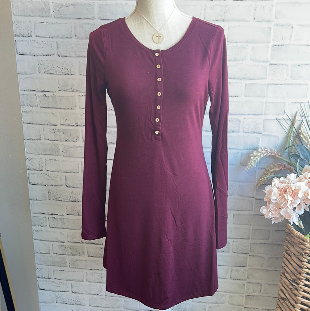 Button down long sleeve dress