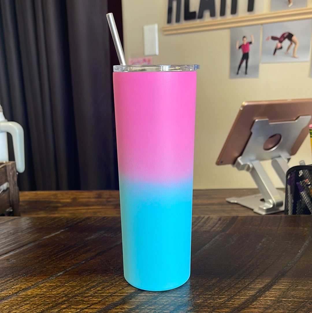 Blue/Pink skinny 20 ounce tumbler