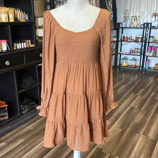 Camel tiered dress