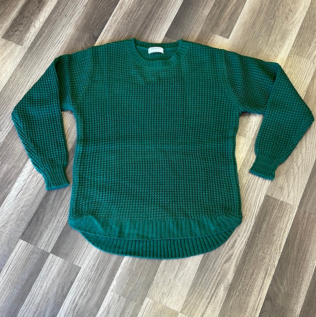 Waffle knit sweater