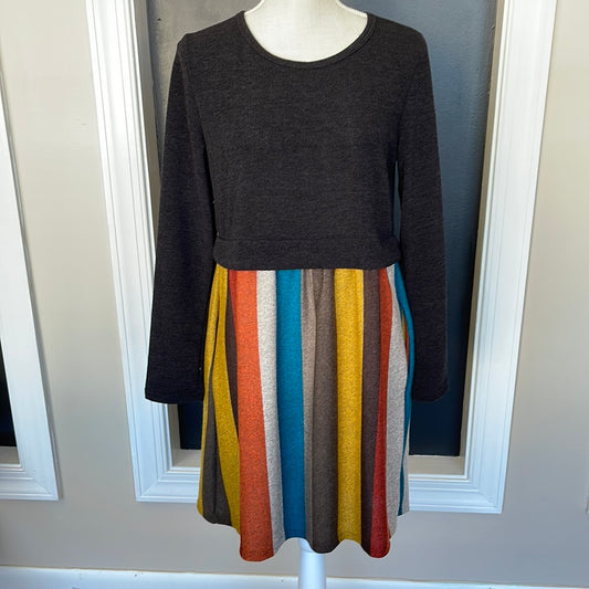 Multi Stripe Mid Dress