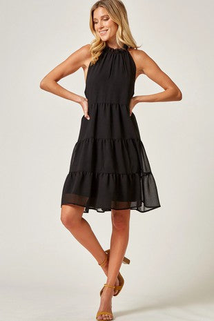 Black tiered dress