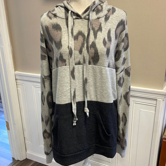 Leopard/Grey/Charcoal sweatshirt