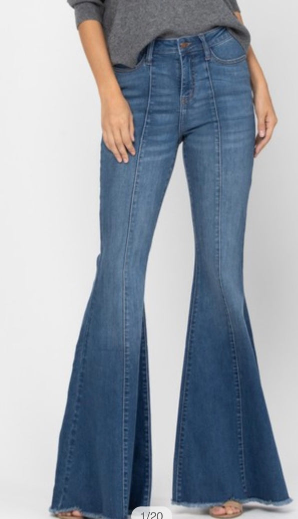 Judy Blue High-Rise Seamed Flare Jeans