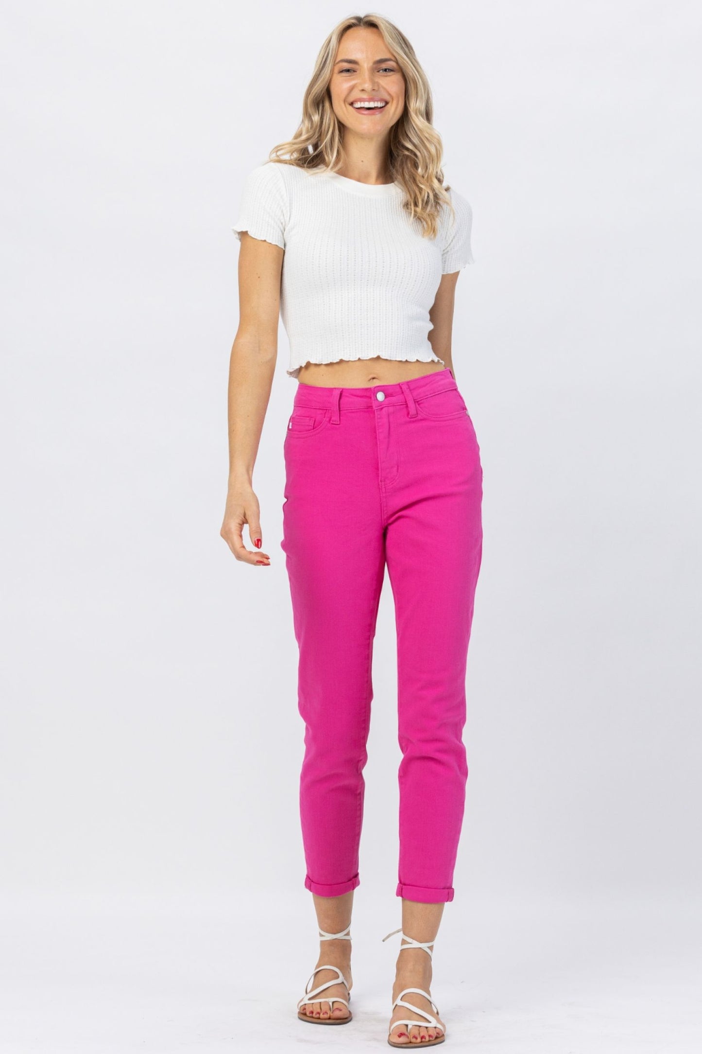 Hot Pink Slim Fit Judy Blue Jeans