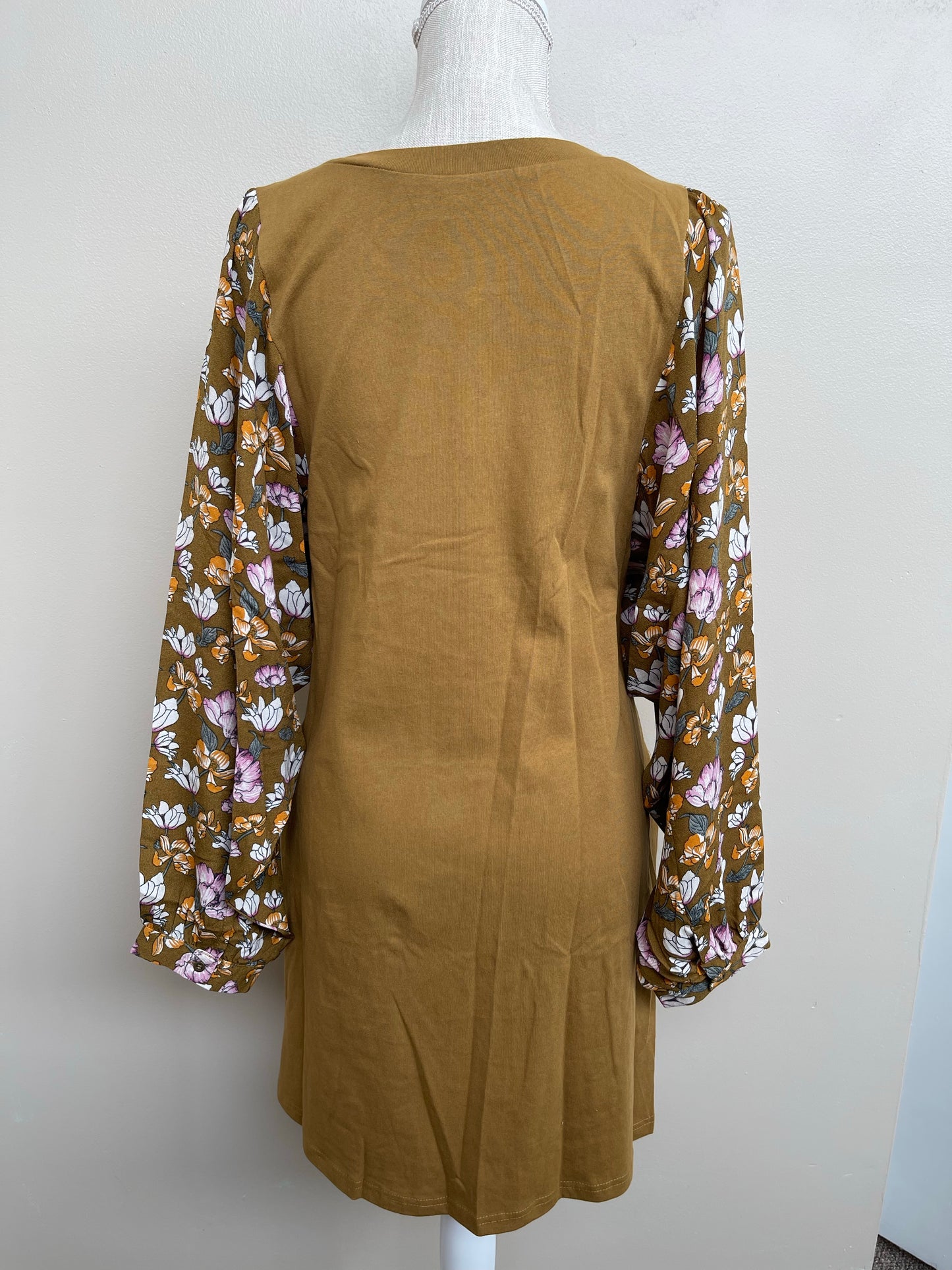 Floral Print Dolman Sleeve Dress